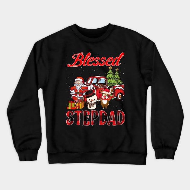 Blessed Stepdad Red Plaid Christmas Crewneck Sweatshirt by intelus